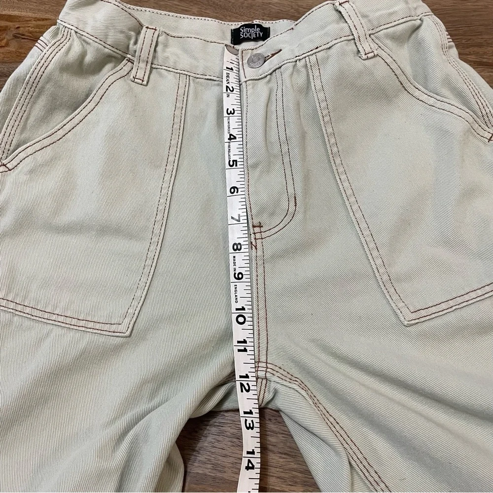 Simple Society Carpenter Super High Rise Light Tan Cotton Jeans‎ Size 9 Y2K